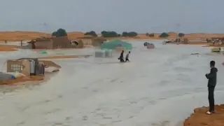 Las fuertes lluvias obligan a evacuar a 350 familias saharauis de los campos de refugiados.