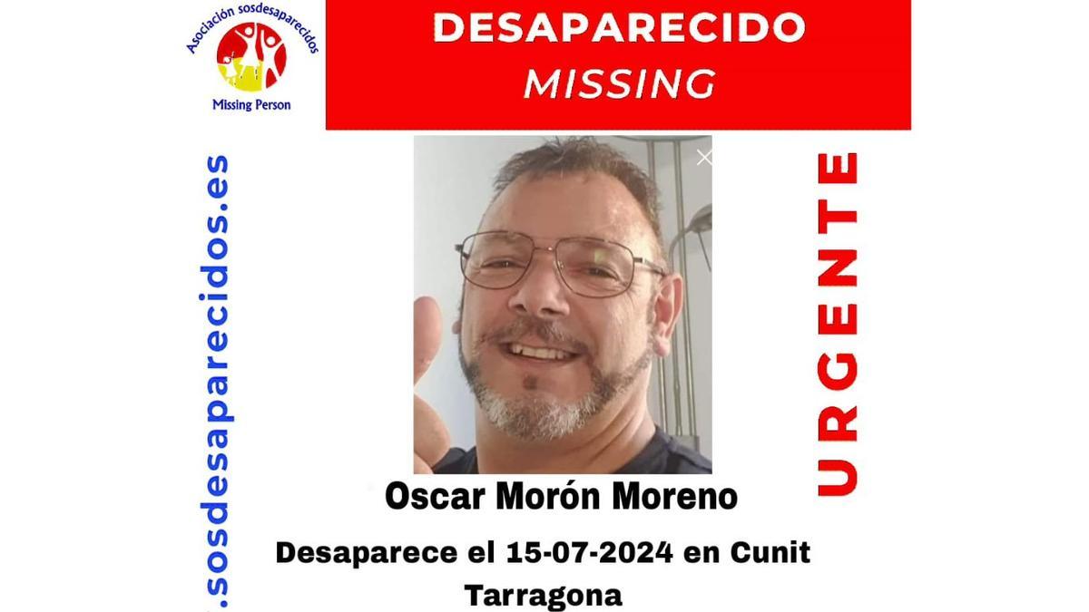 Óscar Morón Moreno tiene 49 años, es padre de cuatro hijos y desapareció el 15 de julio en Cunit.