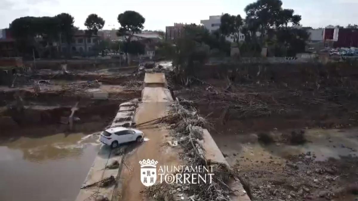 La tragedia de la DANA en Torrent desde el aire