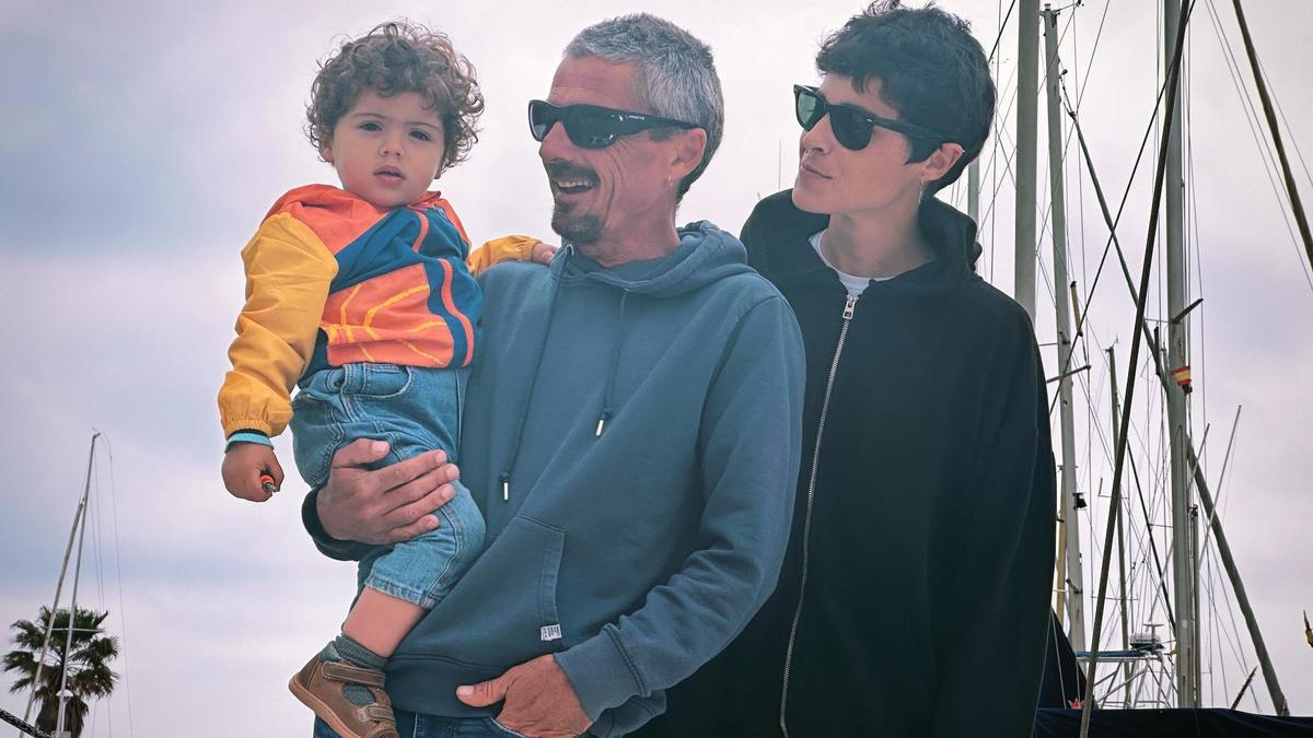 Leo, Oriol y Carmen, en el Forquilla, este sábado poco antes de su partida.