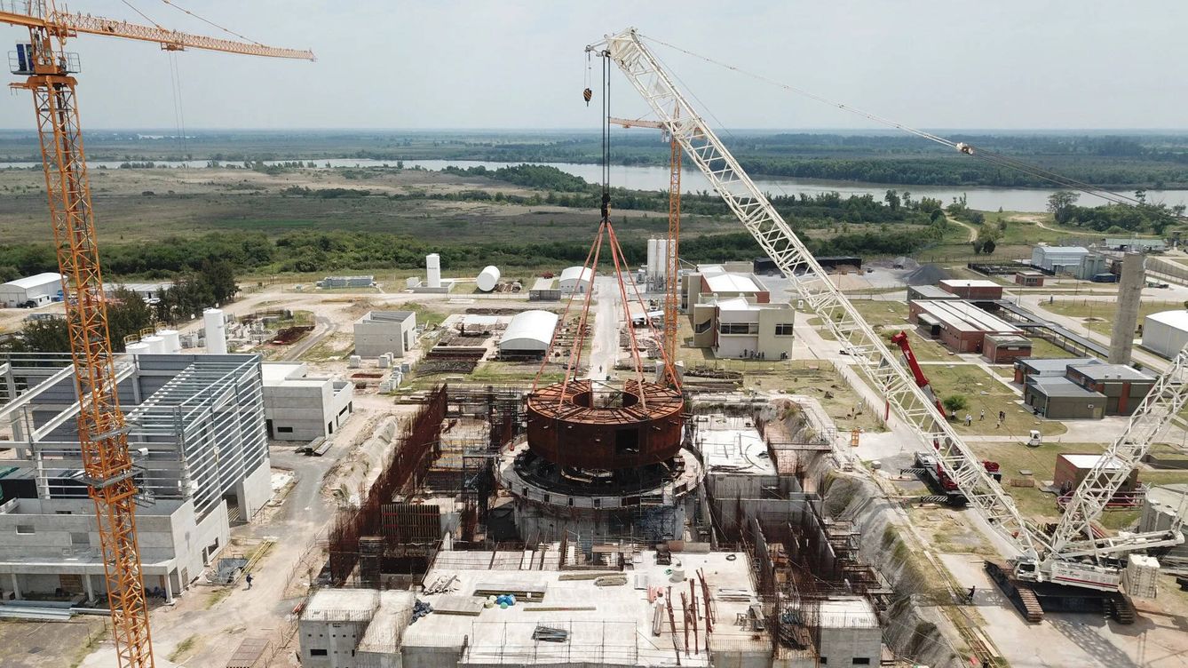 Foto: El mini reactor nuclear CAREM, en Argentina, en construcción en una foto de 2022. (CNEA)