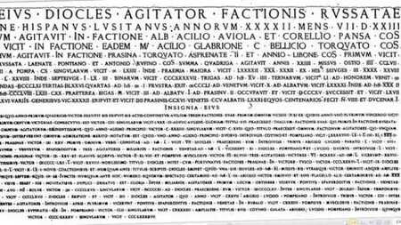 Transcripción de la estela de Cayo Apuleyo Diocles