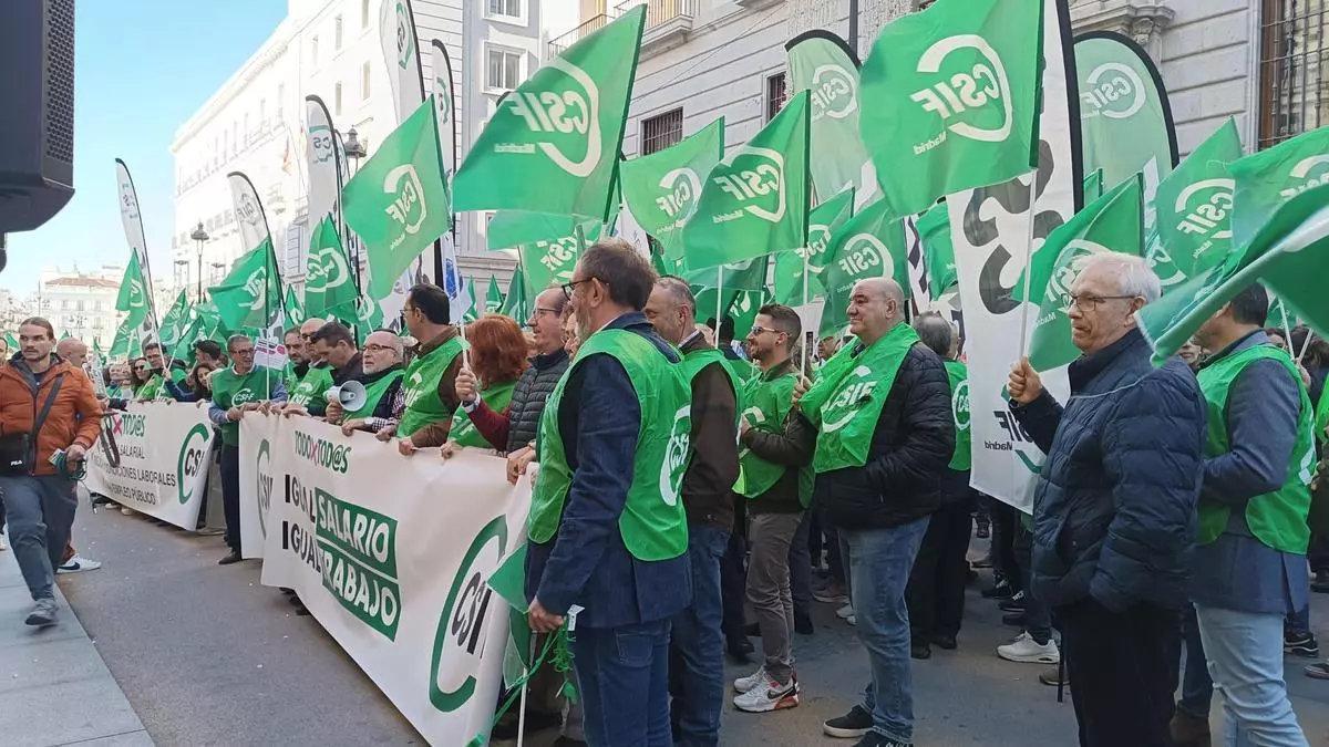 Una manifestación del sindicato CSIF.