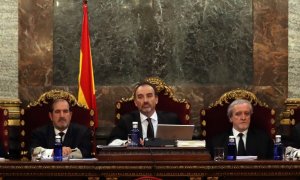 El tribunal del judici del procés, amb Manuel Marchena al mig, el 18 de desembre de 2018