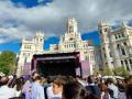 Ambiente en la plaza de Cibeles, donde tiene lugar la Fiesta de la Resurrección