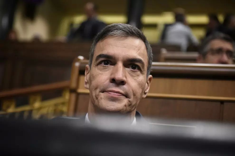 El presidente del Gobierno, Pedro Sánchez, durante una sesión de control al Gobierno, en el Congreso de los Diputados.