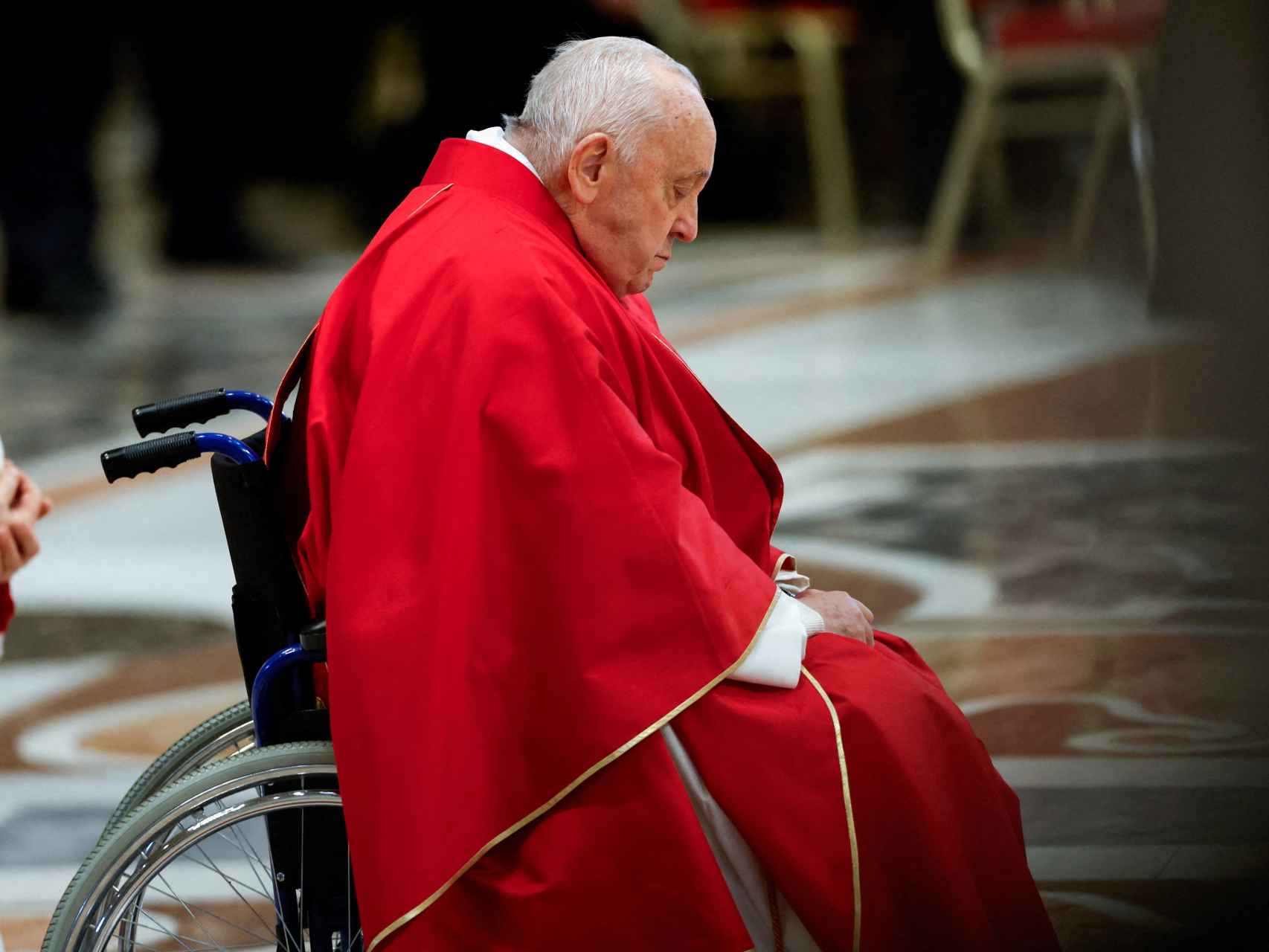 El papa Francisco, durante la celebración del Viernes Santo