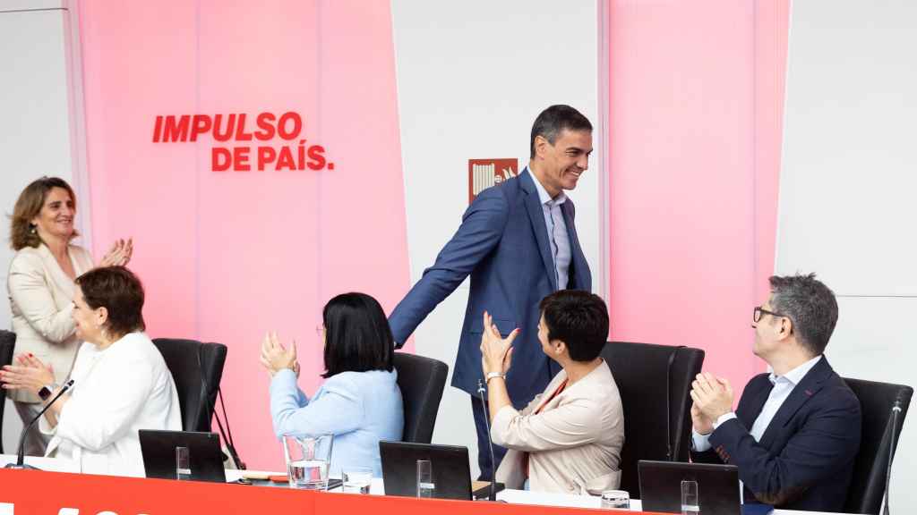 El presidente del Gobierno, Pedro Sánchez, este lunes a su llegada a una reunión de la Comisión Ejecutiva Federal del PSOE.
