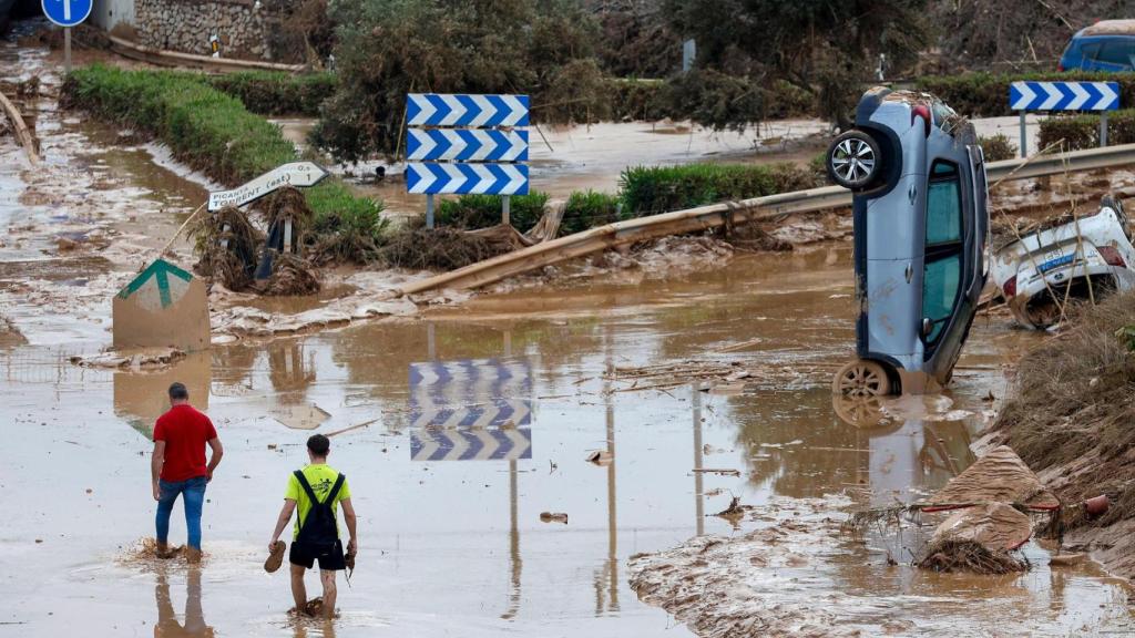 Aspecto de la carretera que une Valencia y Torrente, este jueves.