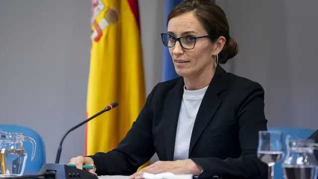 La ministra de Sanidad, Mónica García, tras la reunión con el Consejo Interterritorial del Sistema Nacional de Salud (CISNS), a 21 de diciembre de 2023, en Madrid (España).