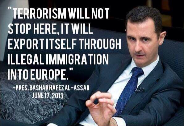 AssadTerrorismWillNotStopHereIlegalImmigrationIntoEurope