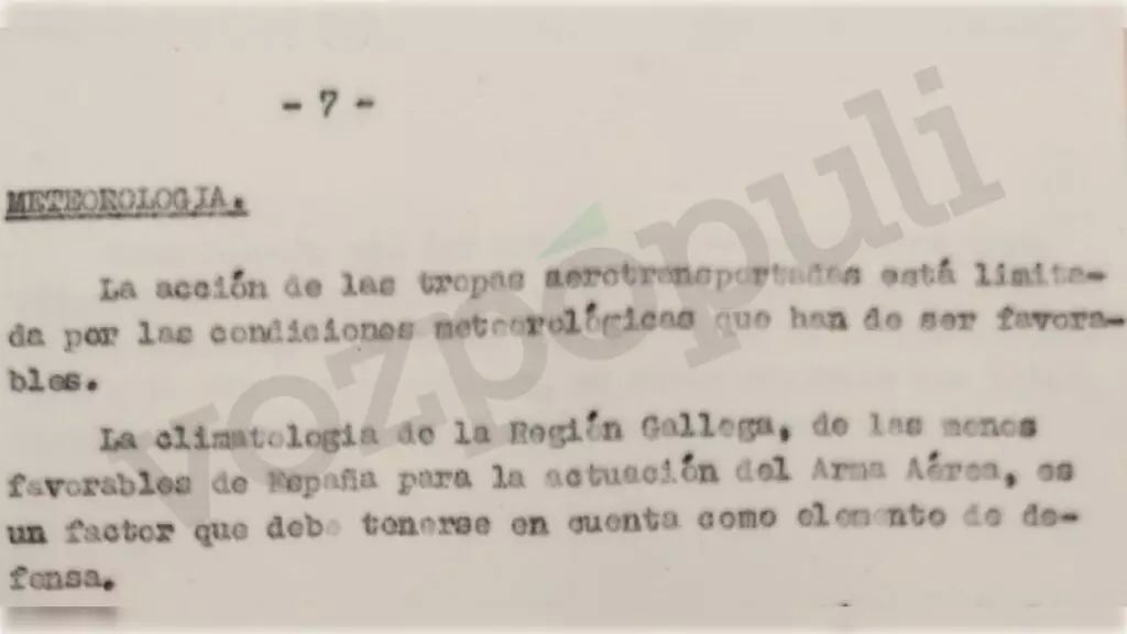 Parte de meteorología incluido en el informe