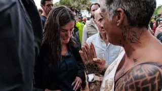 La reina Letizia, durante su visita a Paiporta.