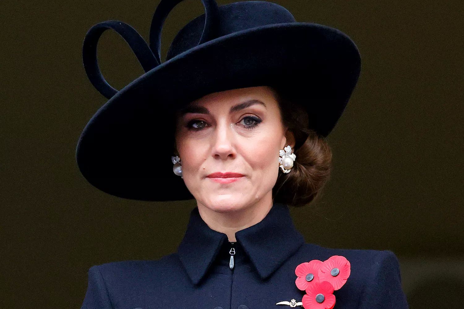 Catherine, Princess of Wales attends the National Service of Remembrance at The Cenotaph on November 12, 2023 in London, England. Every year, members of the British Royal Family join politicians, veterans and members of the public to remember those who have died in combat. 