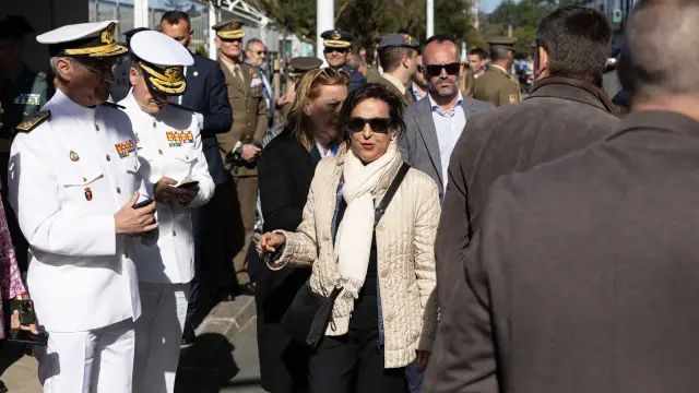 La ministra de Defensa, Margarita Robles este sábado durante los actos del Día de las Fuerzas Armadas