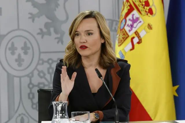 La ministra de Educación y portavoz del Gobierno, Pilar Alegría, este martes en la Moncloa.