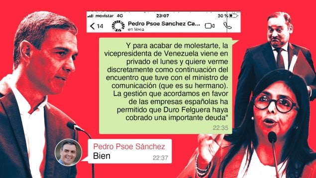 Sánchez aprobó el encuentro de Ábalos con Delcy en Barajas por Whatsapp