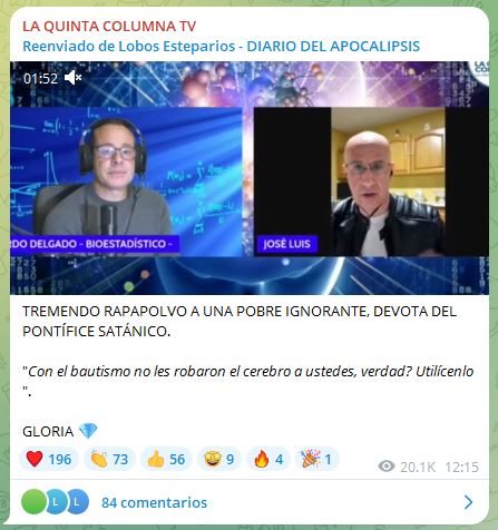 Telegram LQC - Rapapolvo a una Ignorante (masona como Lobo Estepario) y satánico Papa Francisc...JPG