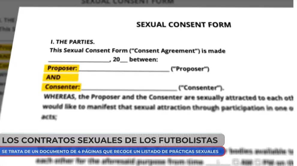 Contrato de consentimiento sexual de algunos futbolistas