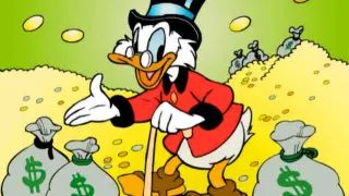 EL Tío Gilito, un personaje de Disney famoso por acumular dinero.